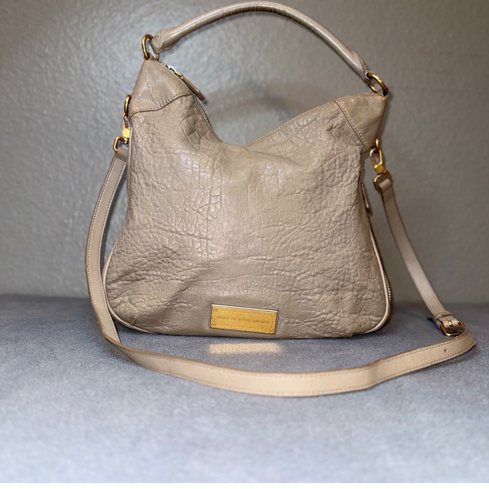 Marc by‎ Marc Jacobs Tan Pebbled Leather Hobo Bag Crossbody Refurbish Project